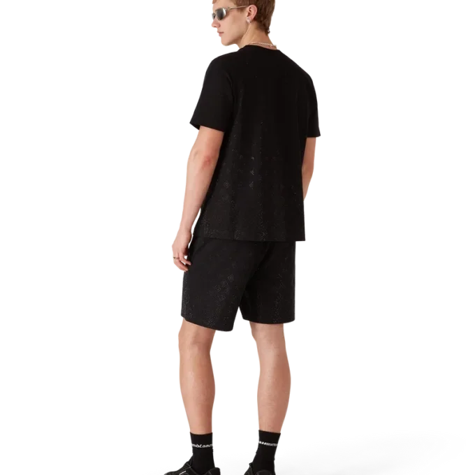 Pantalones cortos de chándal con monograma de cristales