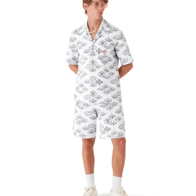 Pantalones cortos de chándal con motivo jacquard