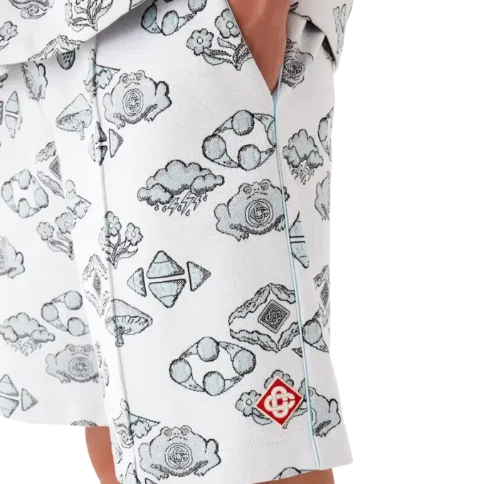 Pantalones cortos de chándal con motivo jacquard