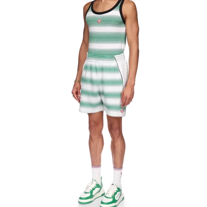 Pantalones cortos de chándal con rayas degradadas