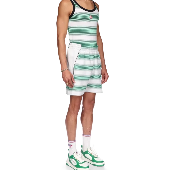 Pantalones cortos de chándal con rayas degradadas