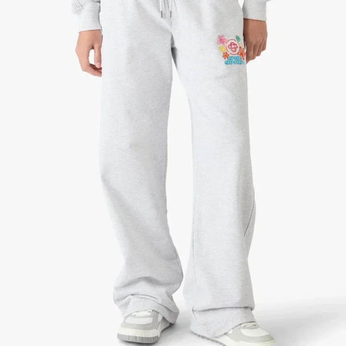 Pantalones cortos de chándal grises bordados