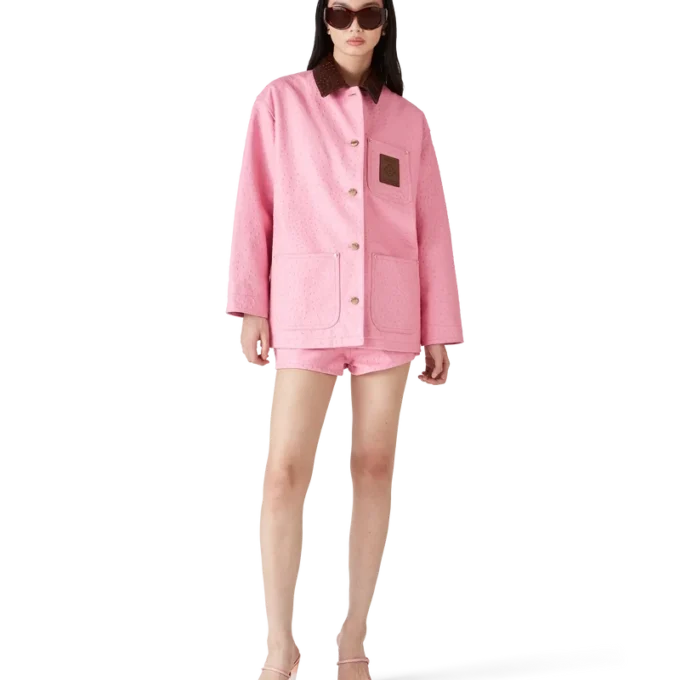 Pantalones cortos de cuero repujado