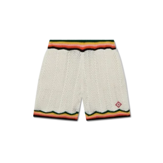 Pantalones cortos de encaje con diseño en zigzag