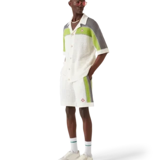 Pantalones cortos de ganchillo a rayas