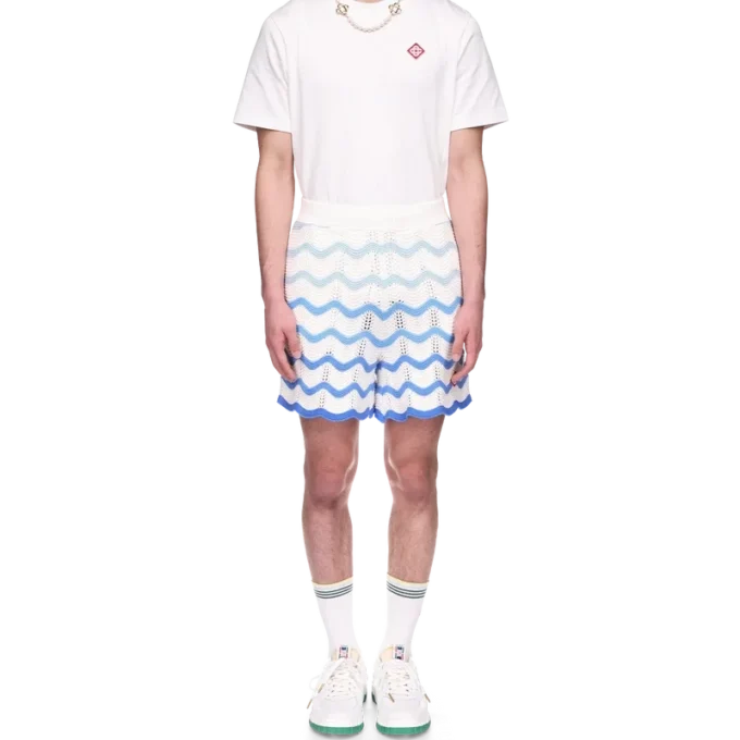 Pantalones cortos de ganchillo con degradado ondulado