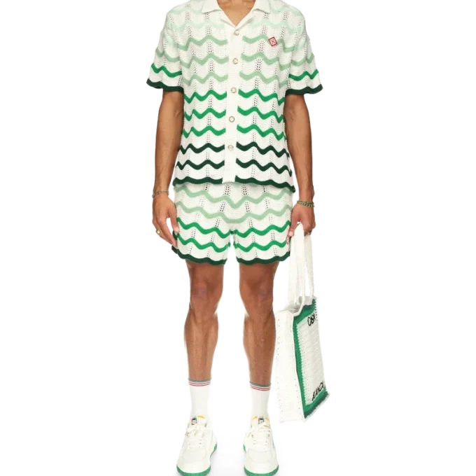 Pantalones cortos de ganchillo con degradado ondulado