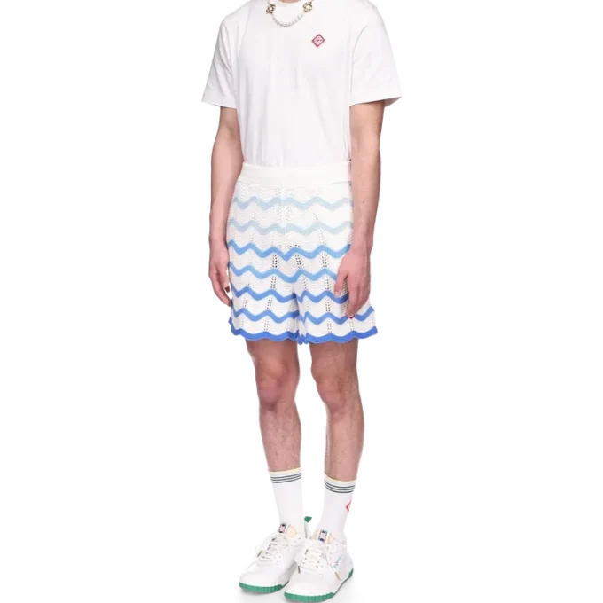 Pantalones cortos de ganchillo con degradado ondulado