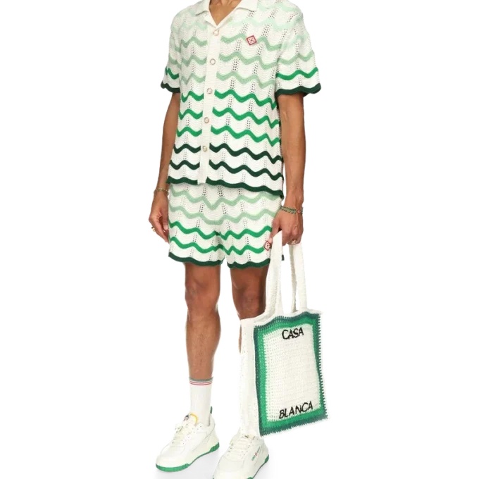 Pantalones cortos de ganchillo con degradado ondulado