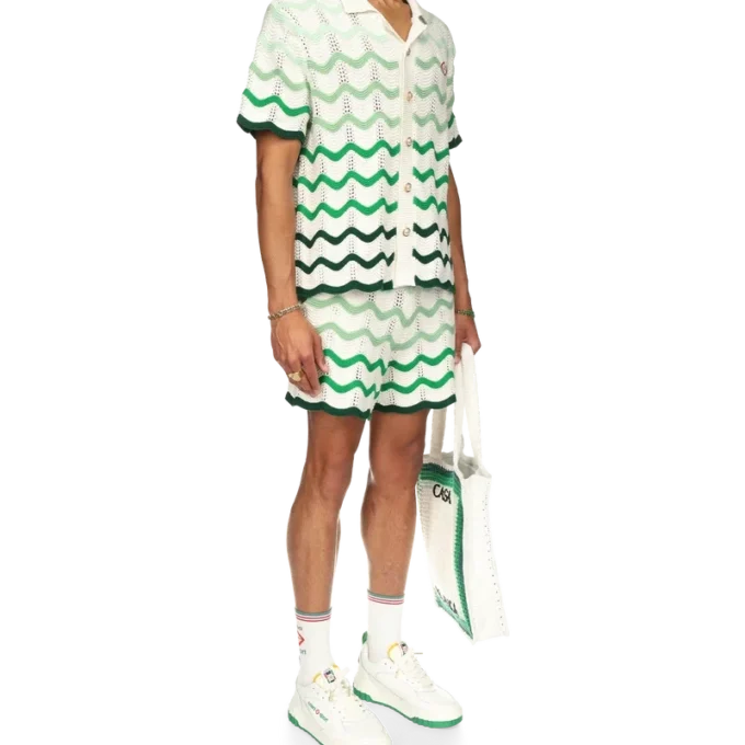 Pantalones cortos de ganchillo con degradado ondulado