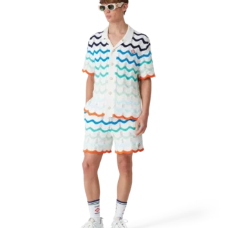 Pantalones cortos de ganchillo con diseño de ondas degradadas