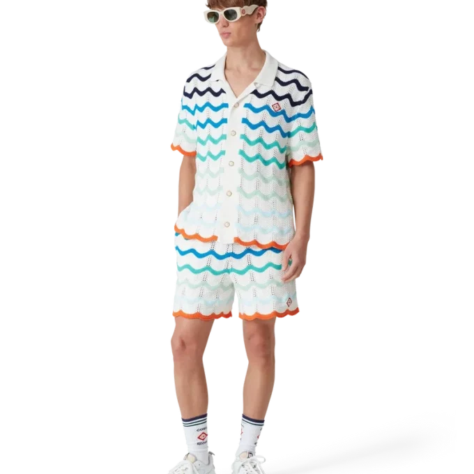 Camisas de ganchillo con onda degradada Camisas de ganchillo con onda degradada