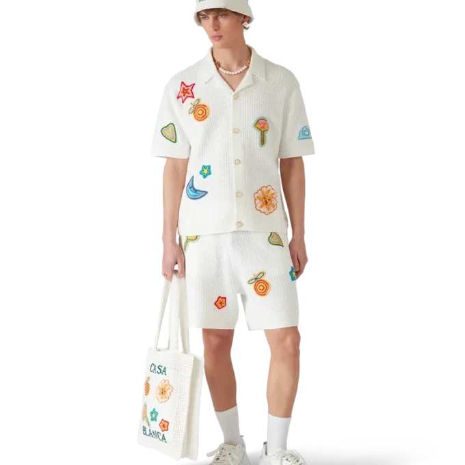 Pantalones cortos de ganchillo con motivos