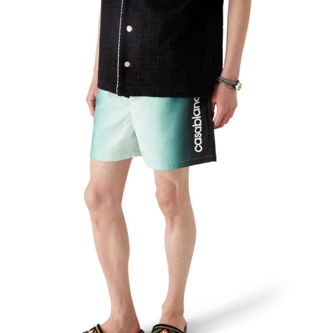 Pantalones cortos de jacquard con monograma degradado