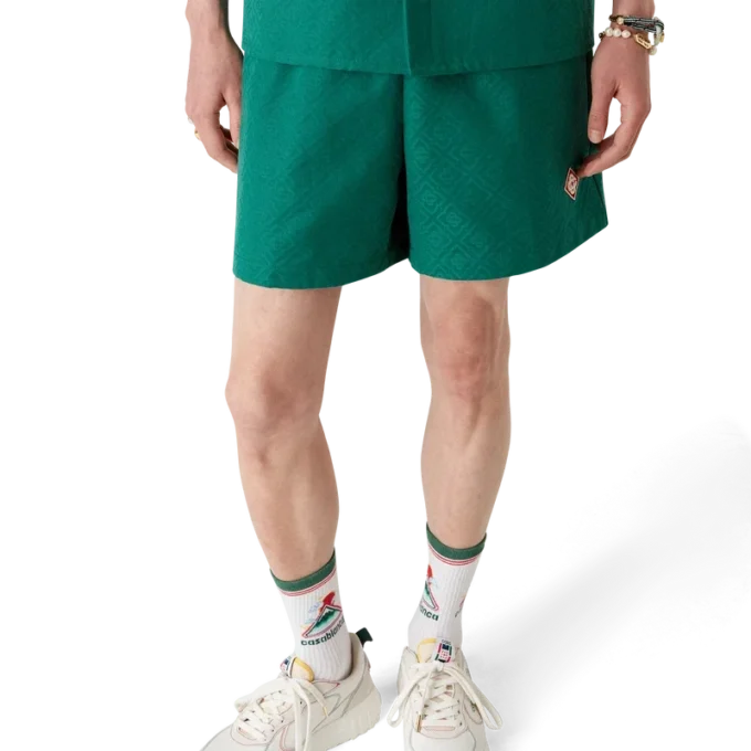 Pantalones cortos de jacquard de algodón con Monogram