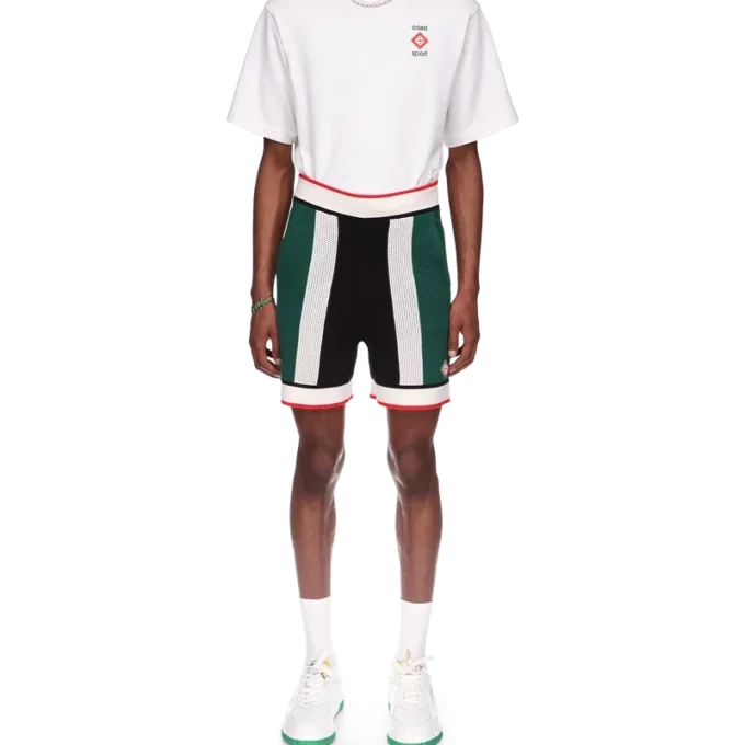 Pantalones cortos de malla a rayas