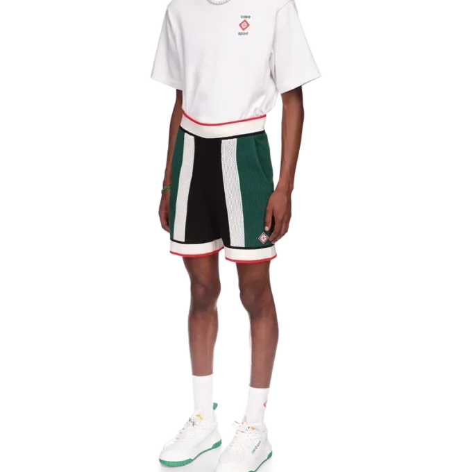 Pantalones cortos de malla a rayas