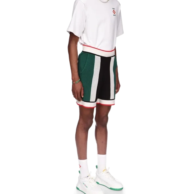 Pantalones cortos de malla a rayas