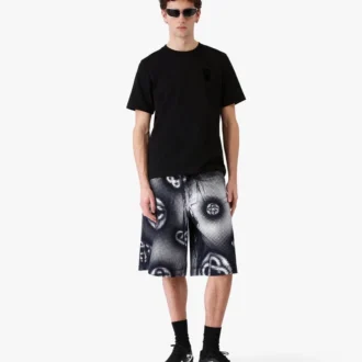 Pantalones cortos de mezclilla con monograma nacarado