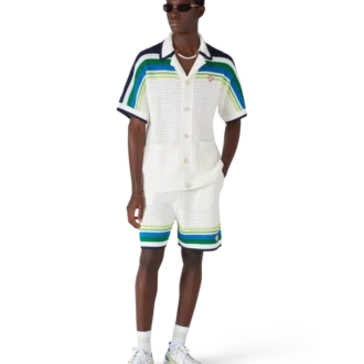 Pantalones cortos de punto a rayas