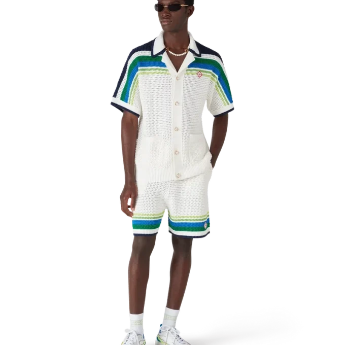 Pantalones cortos de punto a rayas Pantalones cortos de punto a rayas