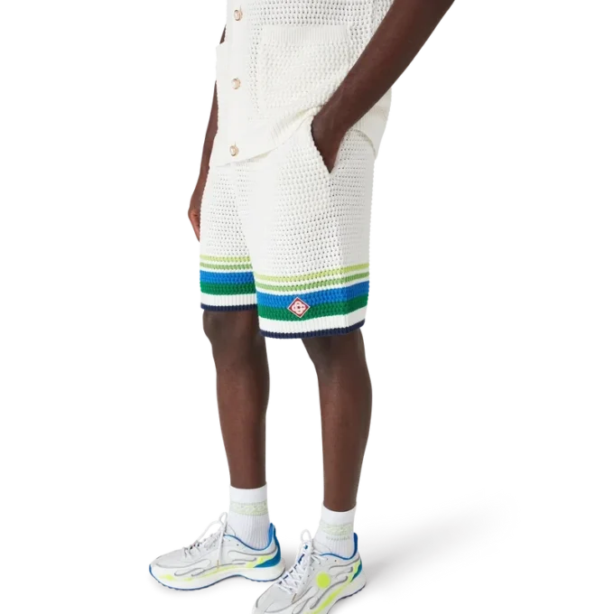 Pantalones cortos de punto a rayas Pantalones cortos de punto a rayas