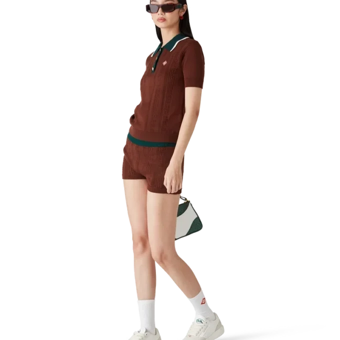 Pantalones cortos de punto trenzado