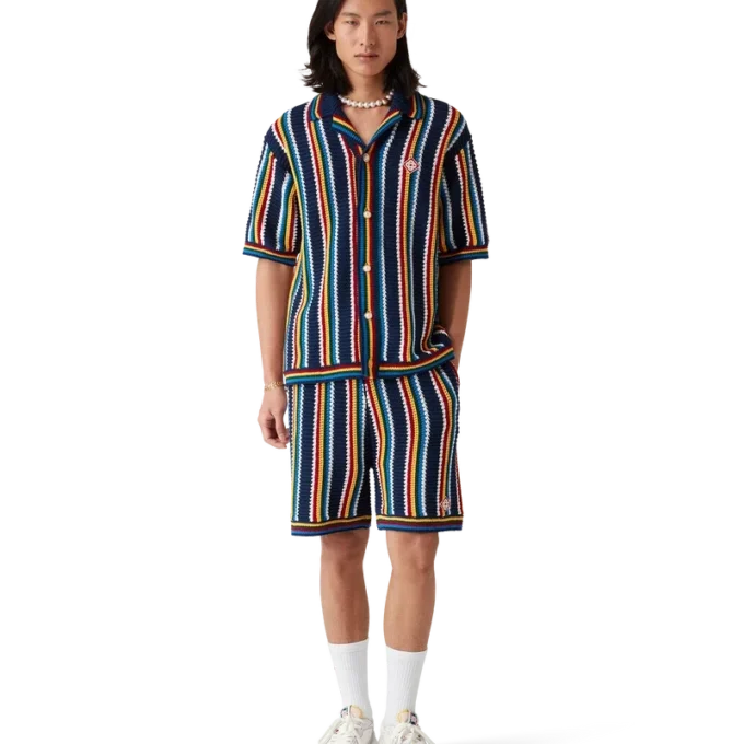 Pantalones cortos de rayas de ganchillo