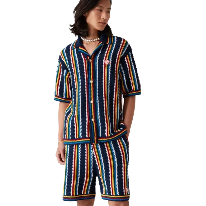 Pantalones cortos de rayas de ganchillo