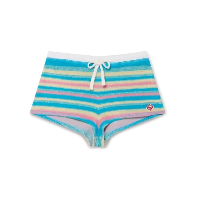 Pantalones cortos de rizo a rayas