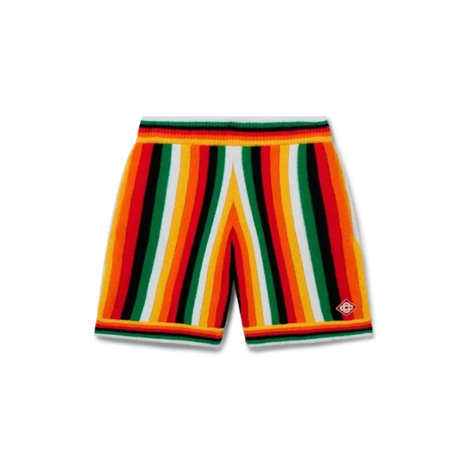 Pantalones cortos de rizo a rayas