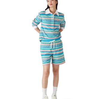 Pantalones cortos de rizo a rayas