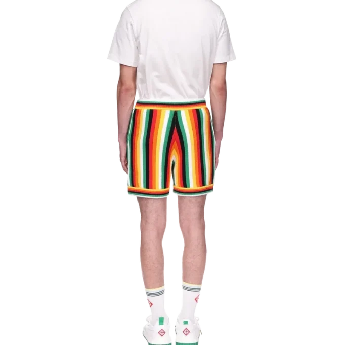 Pantalones cortos de rizo a rayas