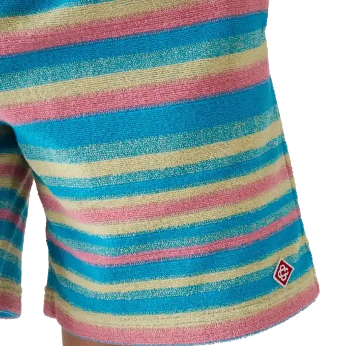 Pantalones cortos de rizo a rayas Pantalones cortos de rizo a rayas