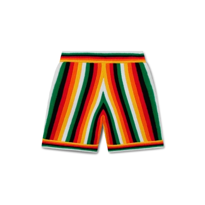 Pantalones cortos de rizo a rayas