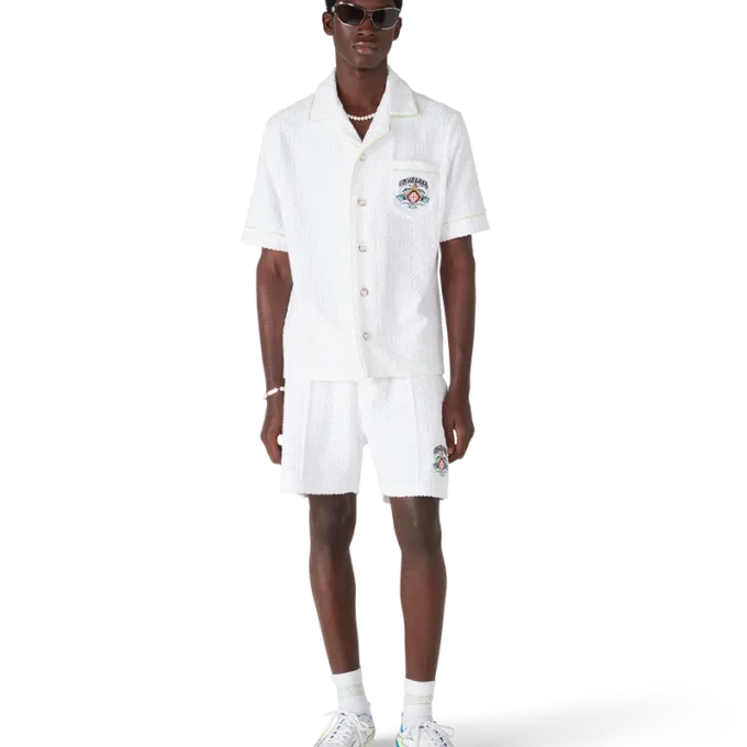 Pantalones cortos de rizo blancos