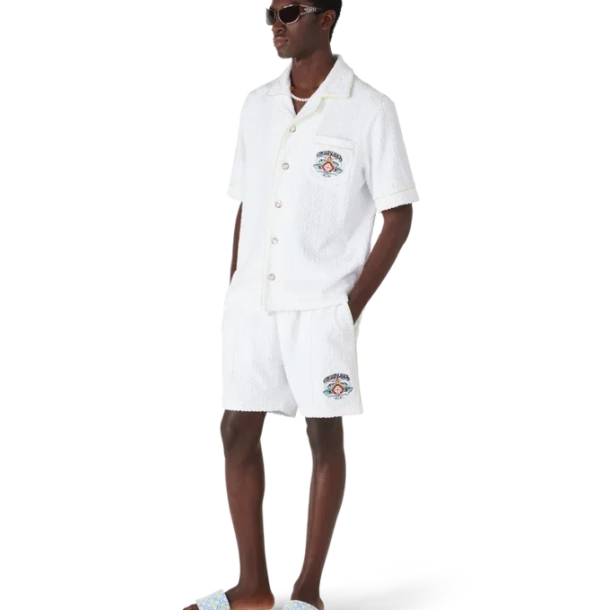 Pantalones cortos de rizo blancos