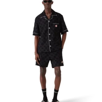 Pantalones cortos de rizo con monograma