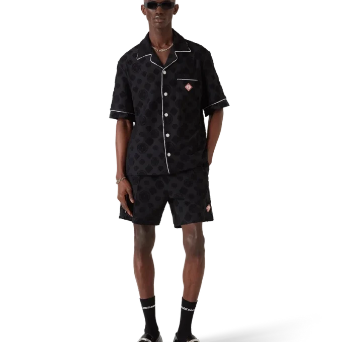 Pantalones cortos de rizo con monograma