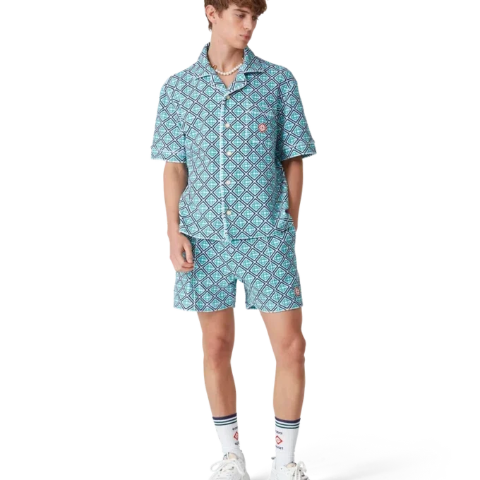 Pantalones cortos de rizo con monograma