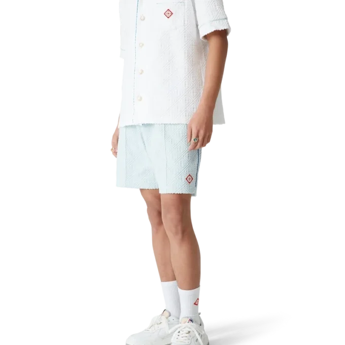 Pantalones cortos de rizo con monograma