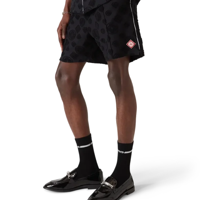 Pantalones cortos de rizo con monograma