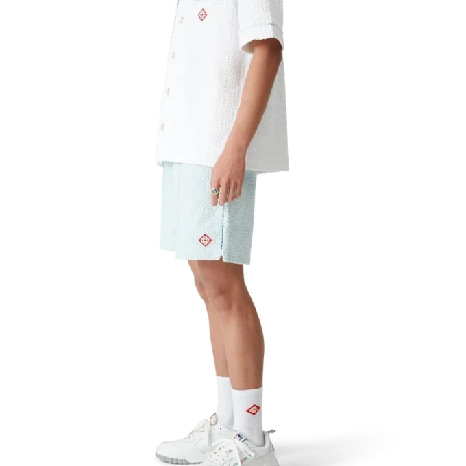 Pantalones cortos de rizo con monograma