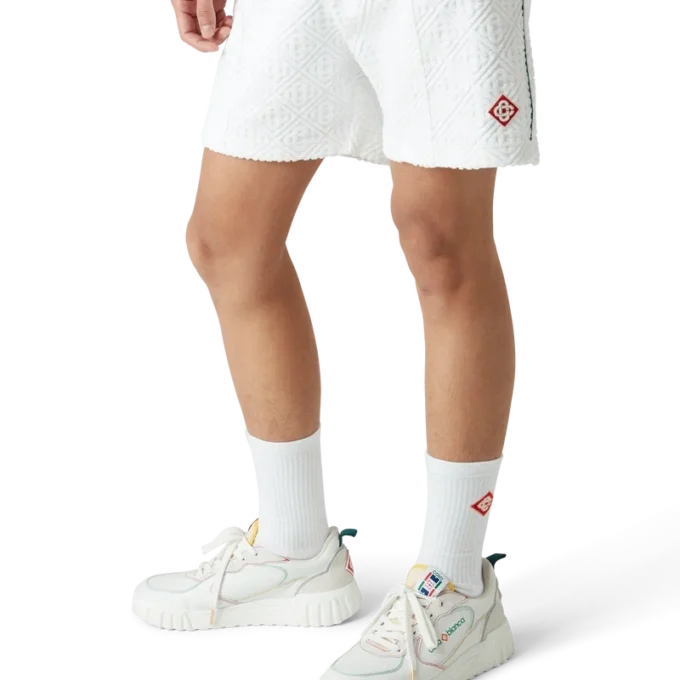 Pantalones cortos de rizo con monograma