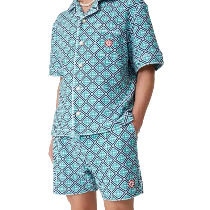 Pantalones cortos de rizo con monograma