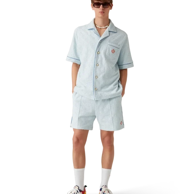 Pantalones cortos de rizo con monograma