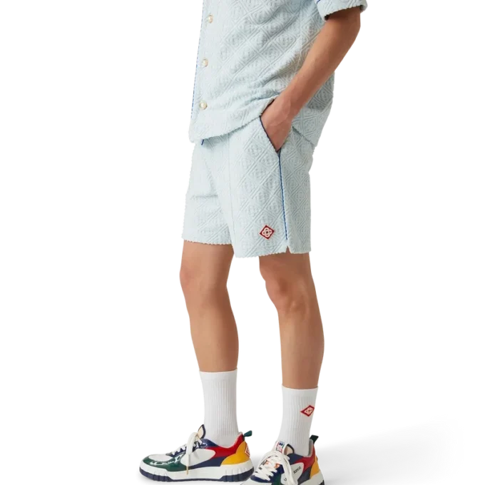 Pantalones cortos de rizo con monograma