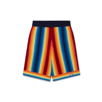 Pantalones cortos de rizo con rayas degradadas