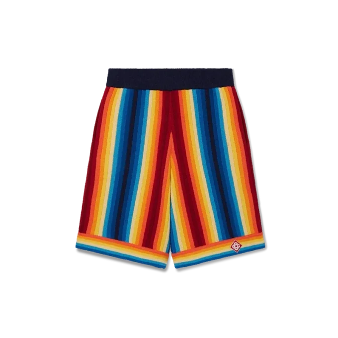 Pantalones cortos de rizo con rayas degradadas