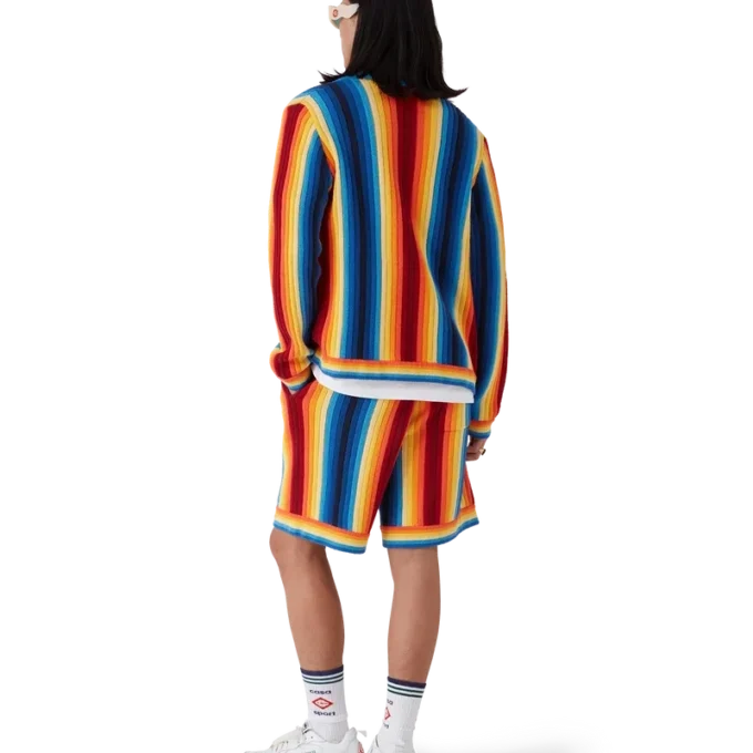 Pantalones cortos de rizo con rayas degradadas